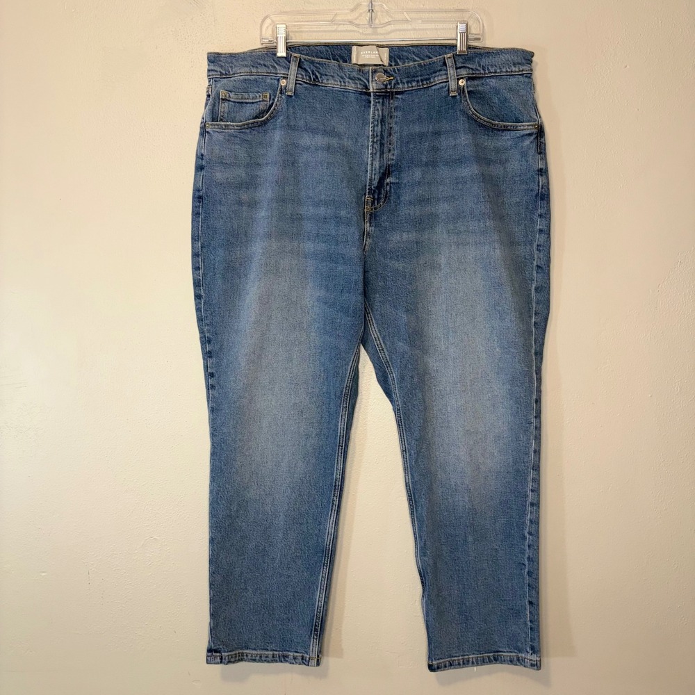 Everlane Original Cheeky Jean Size 35 High Rise Straight Leg Blue Denim Ankle